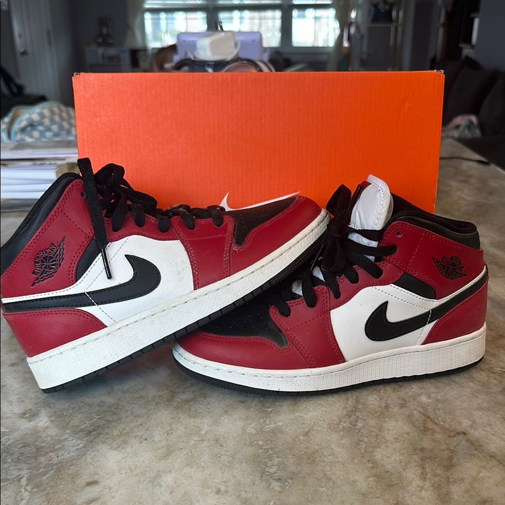 Nike Red and Black High-Top Sneakers